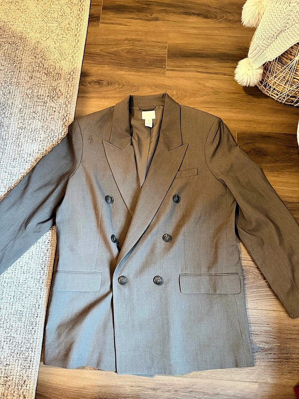 H&M Double-Breasted Blazer Brown